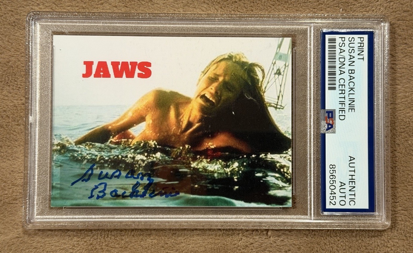 Susan Backlinie Signed Card JAWS First Victim PSA Autograph Authentic