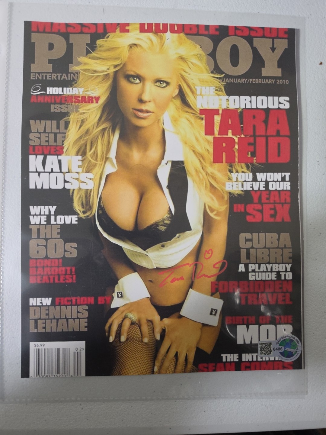 Tara Reid Autographed 8.5×11 Playboy Cover 2010 Signed Photo COA Hologram