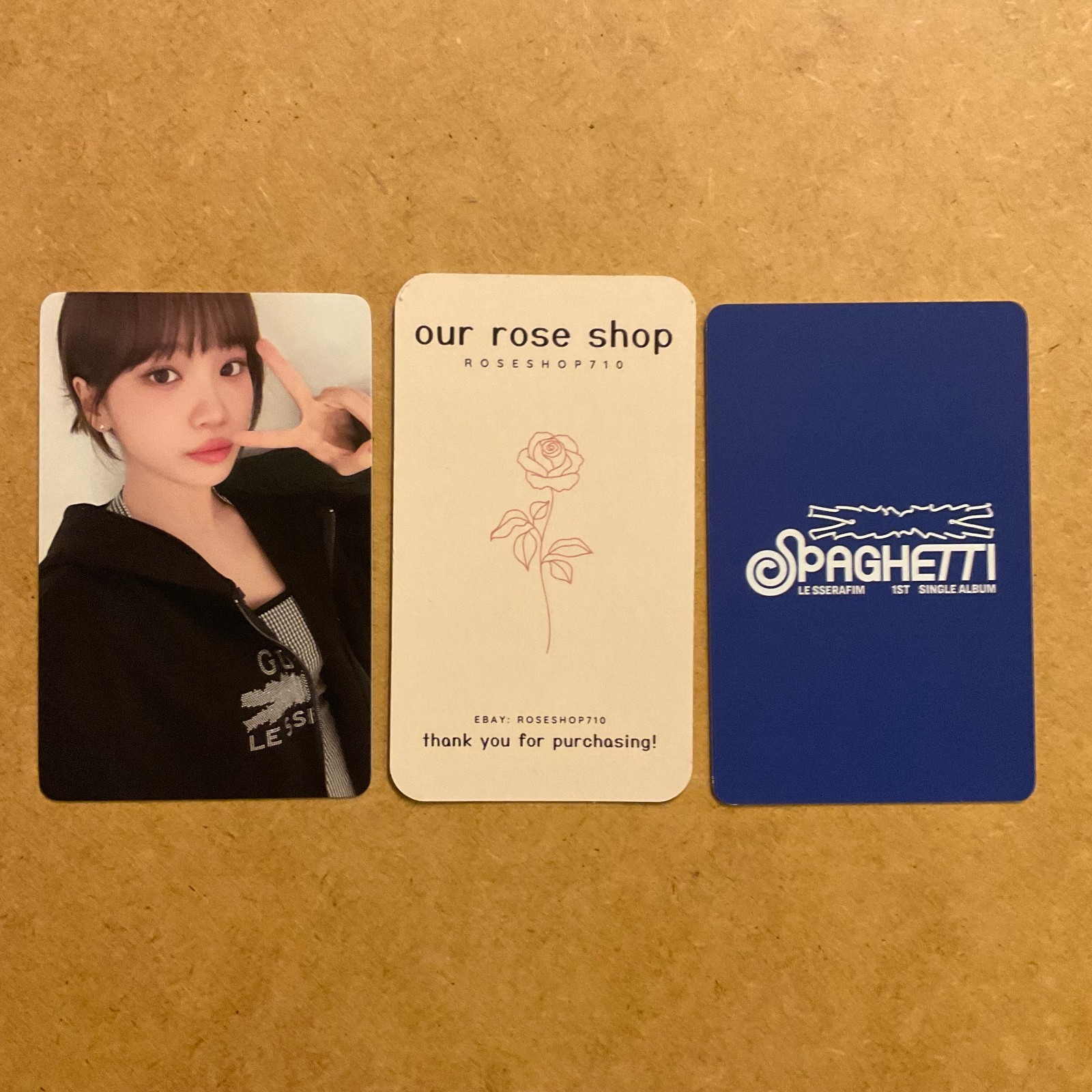 LE SSERAFIM Spaghetti 1st Single Album Weverse JP LD R2 Official Photocard POB