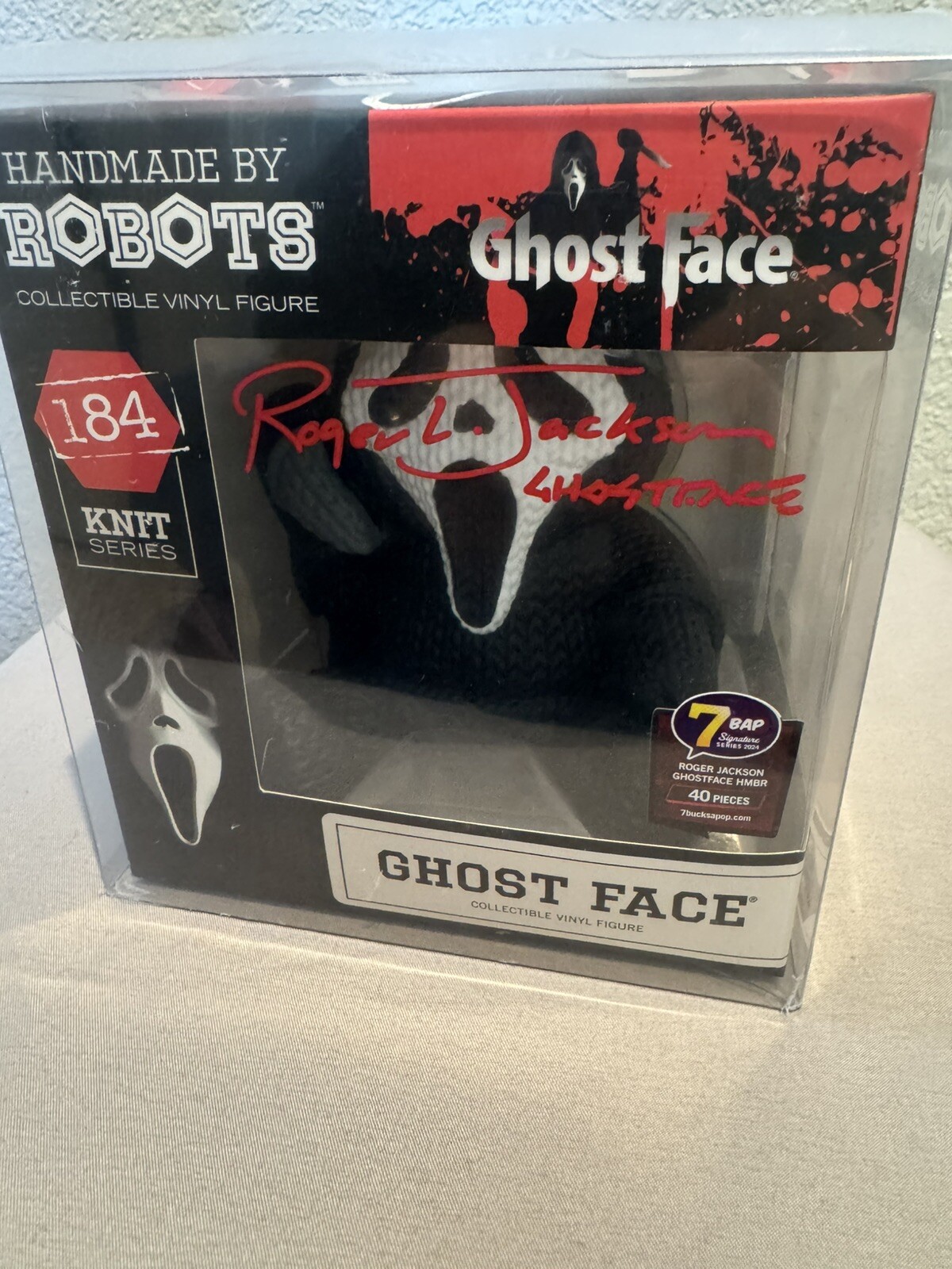 Roger L. JACKSON Signed Scream Handmade by Robots Figure GhostFace 184 JSA Red