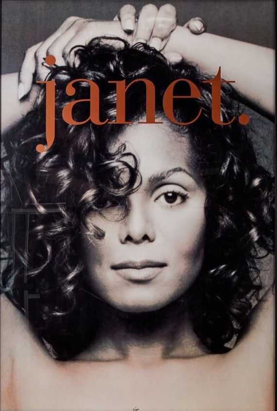 JANET JACKSON “JANET.” 2-SIDED U.S. PROMO POSTER-Head Shot On Side 1,Name Side 2