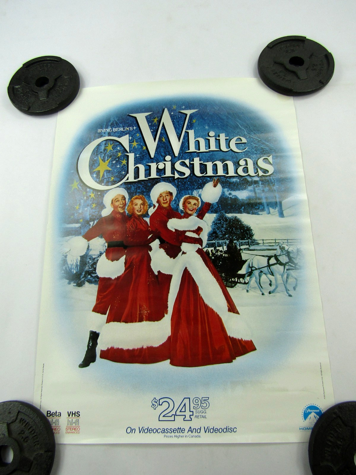 VTG 1985 White Christmas Movie Home Video Poster Promo Paramount Studios