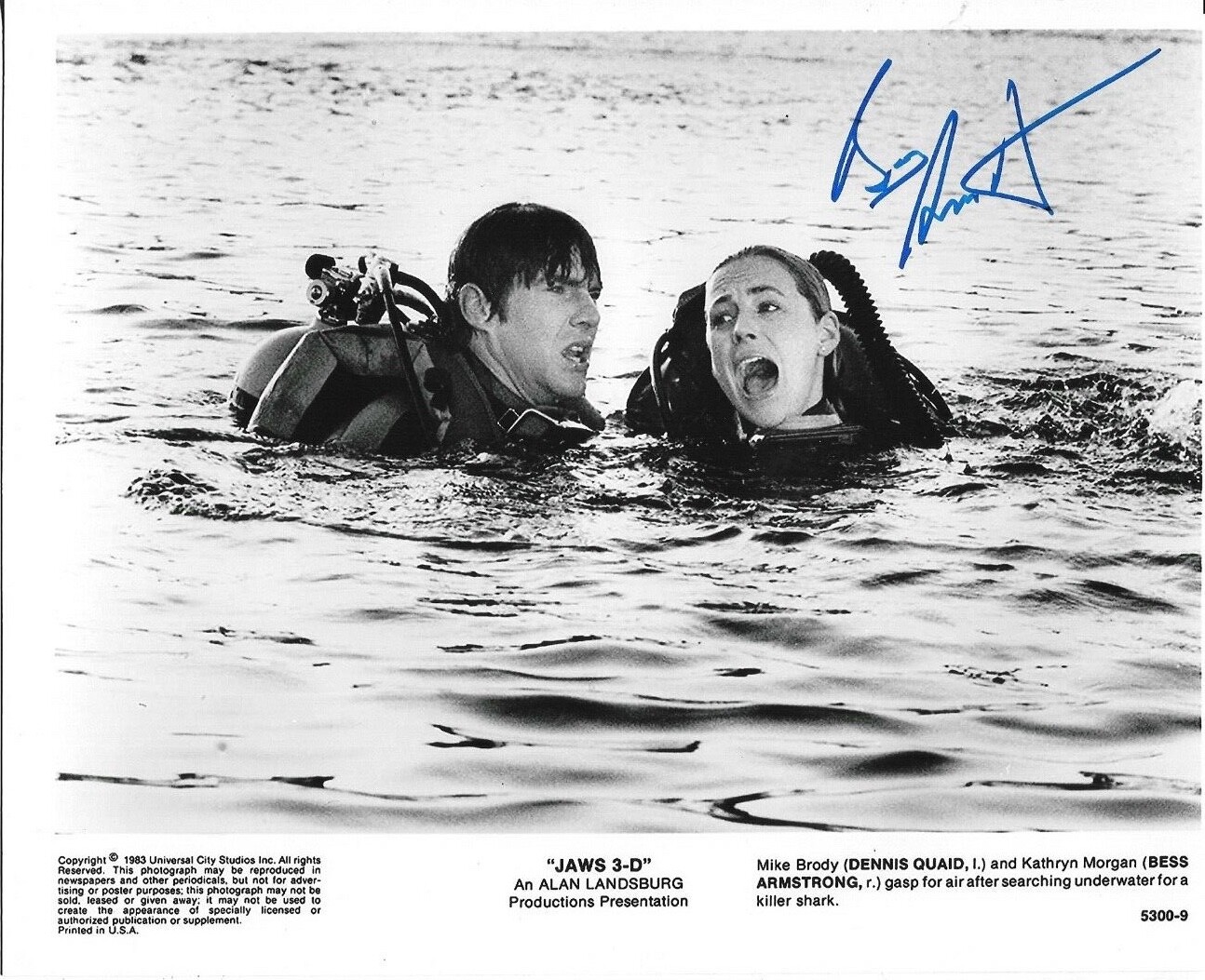 * BESS ARMSTRONG * signed 8×10 photo * JAWS 3-D * COA * 10