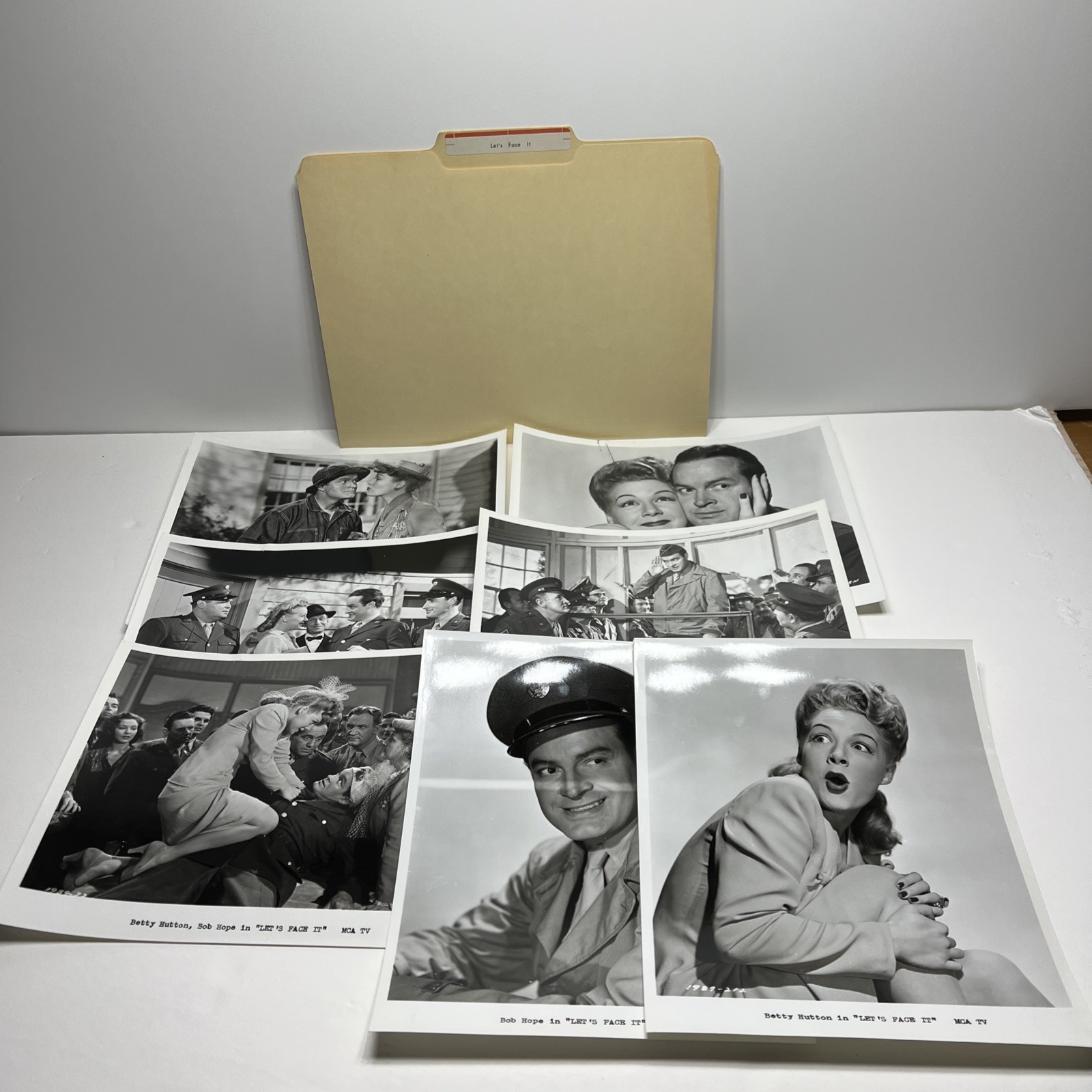Let’s Face It MCA TV Press Kit Folder 7 Publicity Photos Bob Hope Betty Hutton