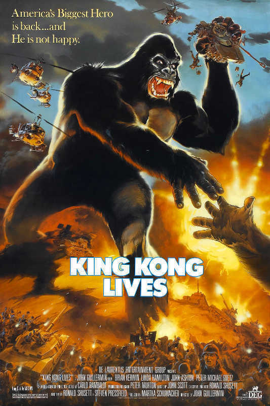 KING KONG LIVES ORIGINAL ROLLED 27X41 MOVIE POSTER 1986 GORILLA MONSTER APE