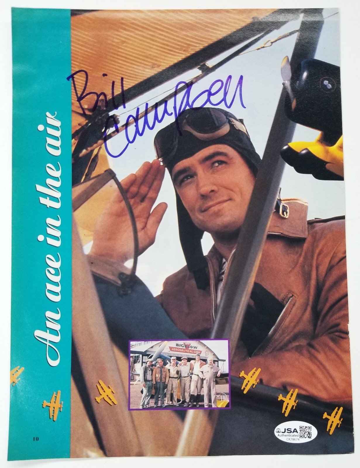 Bill Billy Campbell REAL hand SIGNED Pinup Photo JSA COA Autographed Rocketeer