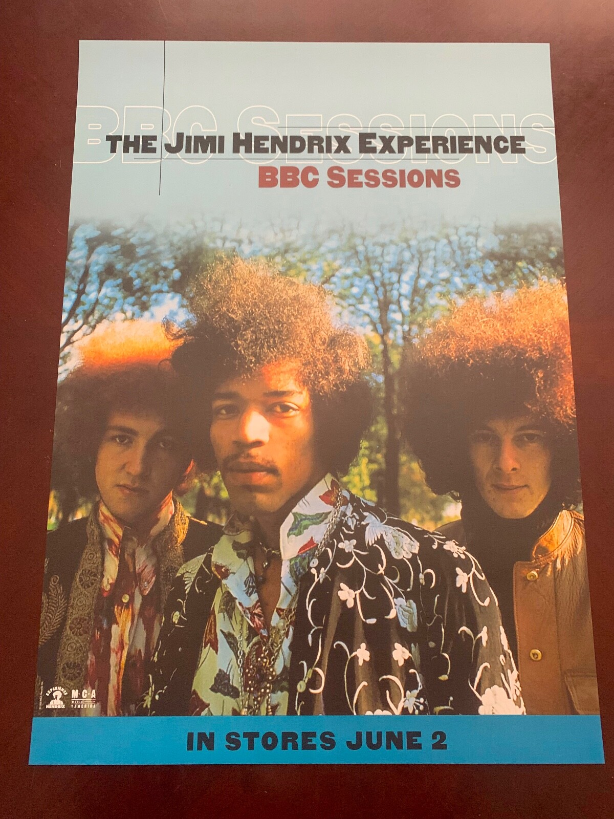 Jimi Hendrix – BBC SESSIONS Label; issue Promo Poster EXcellent