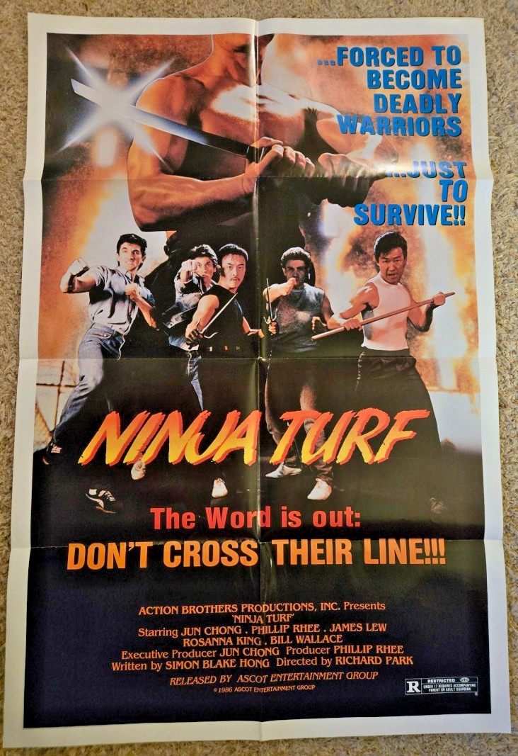 Original 1985 Ninja Turf Movie Poster 27×41 Martial Arts Action Vintage