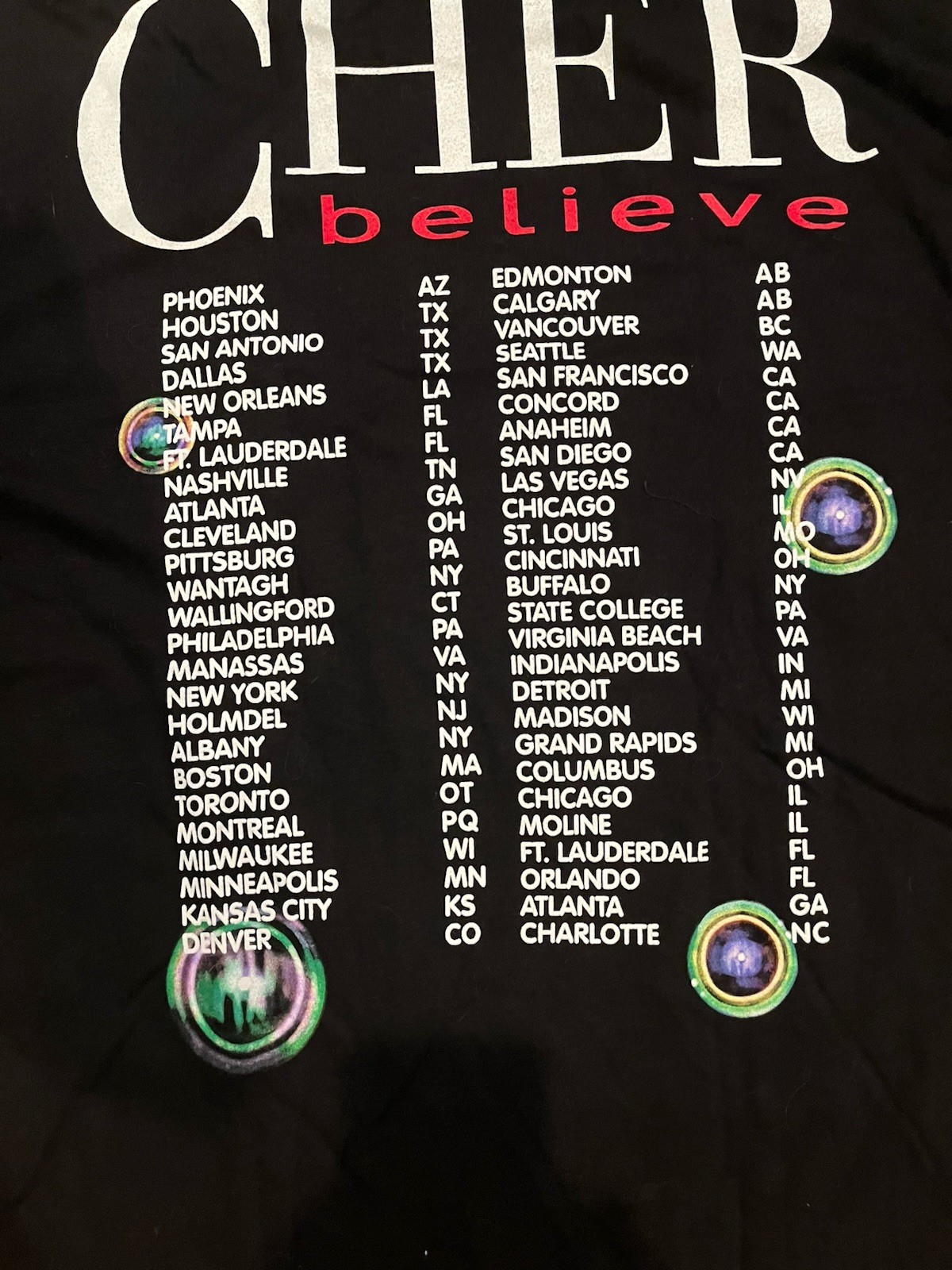 VTG OG Cher “Believe” Tour T-Shirt 90’s – Size M– Mint Condition Tulex Tags