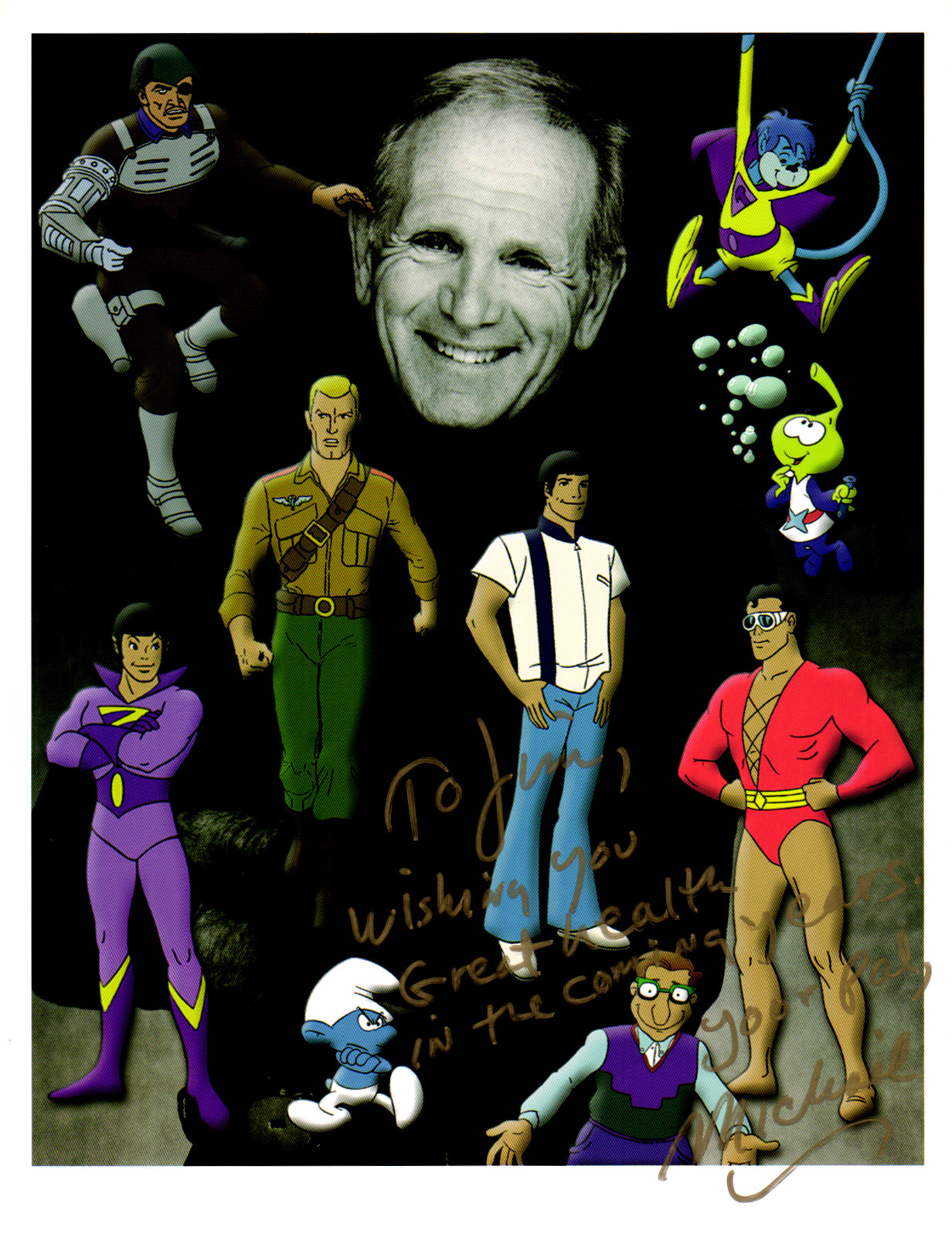 Michael Bell Signed 8.5×11 Voice Actor Smurfs Snorks Rugrats GI Joe Transformers