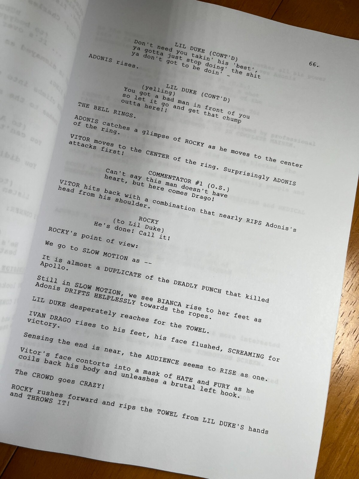 Creed II Script- 111 Pages- Full Script Reprint- Creed II Movie- Rocky Balboa