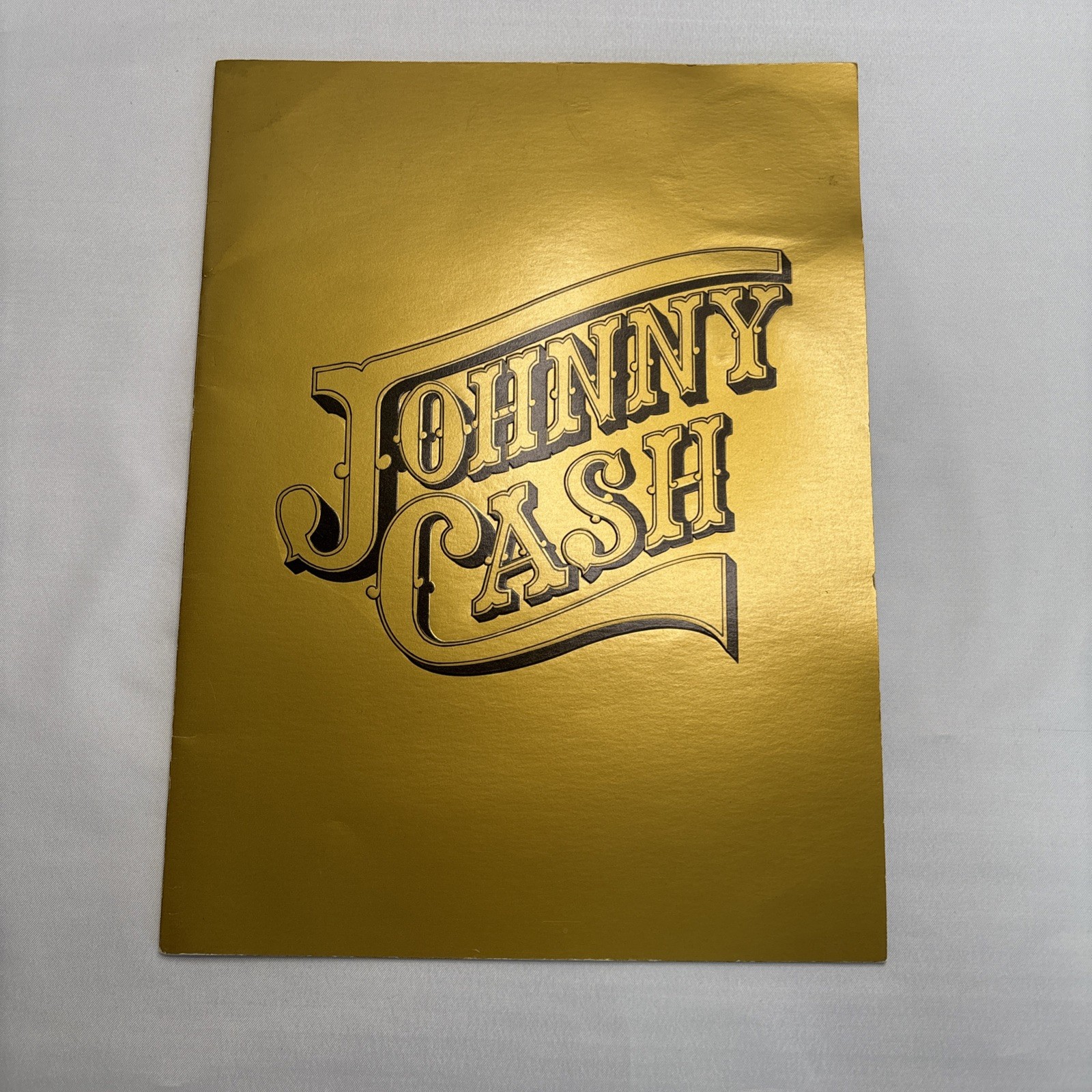 Vtg Johnny Cash Pamphlet Booklet Gold tone Softcover Tour Souvenir Photos Songs