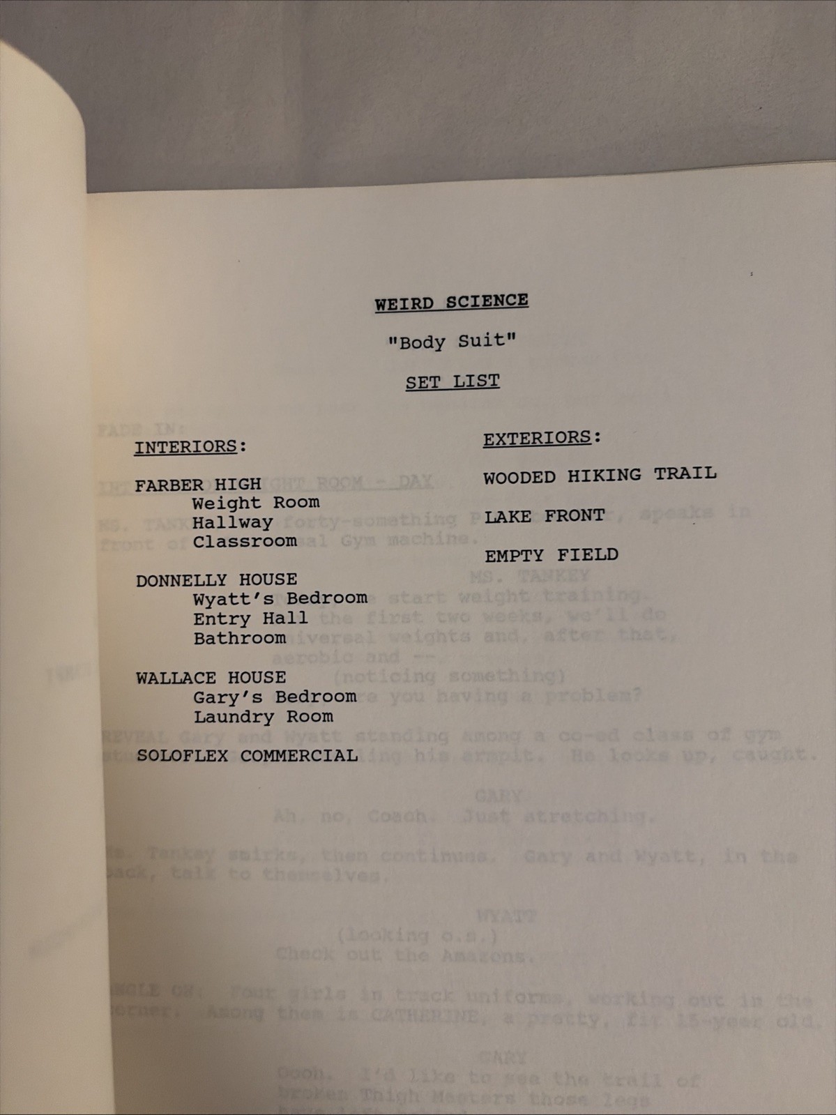 1994 WEIRD SCIENCE TV Show Script Screenplay USA Network Syfy John Hughes Movie
