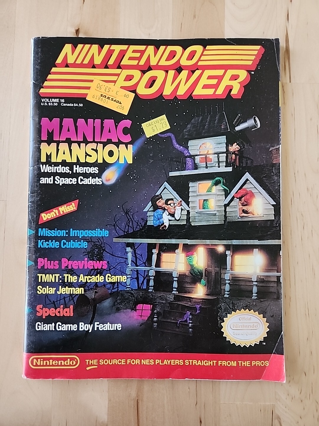 Nintendo Power Magazine #16 NES Maniac Mansion Complete with Poster Players Poll