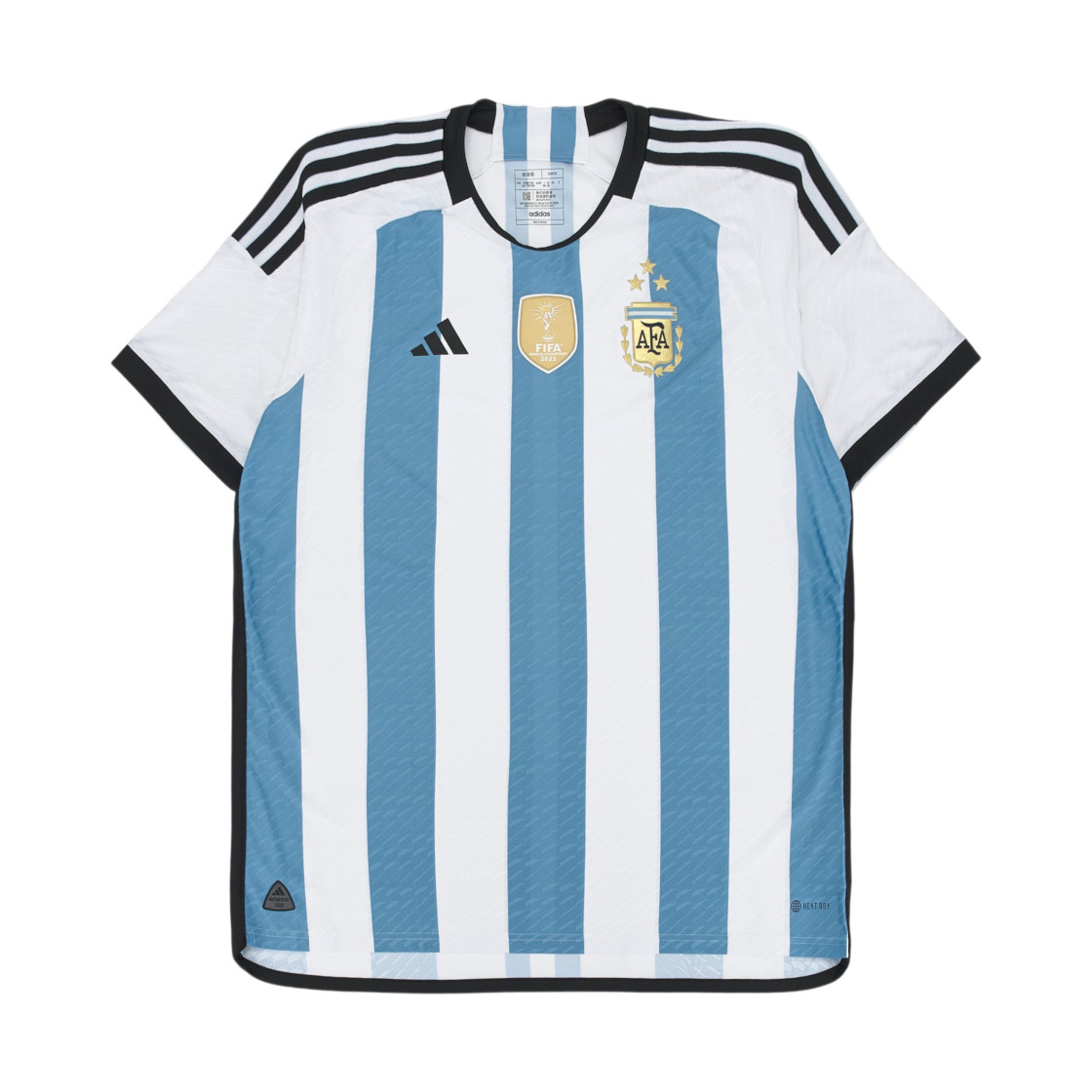 Adidas Argentina 2022 3 Star Home Authentic Jersey White Light Blue