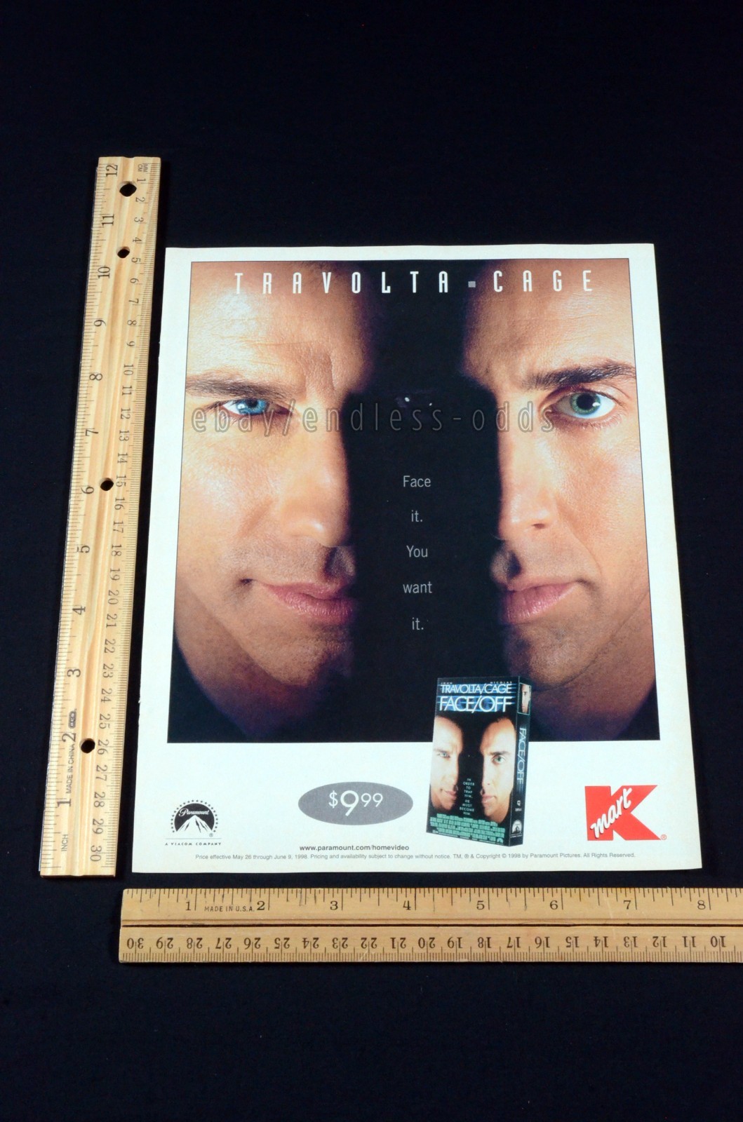 Face/Off Face Off 1997 John Travolta Nicolas Cage Magazine Page Print Ad Poster