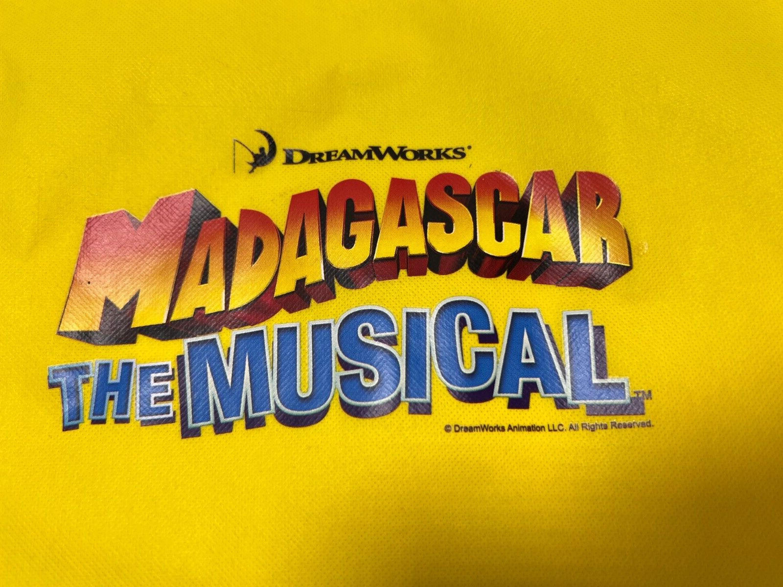 MADAGASCAR The Musical Drawstring Bag DREAMWORKS OFFICIAL MERCH!! NEW