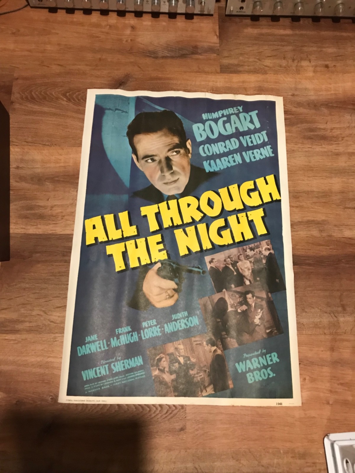 ALL THROUGH THE NIGHT POSTER 29″X19.5″ original 1941 Humphrey Bogart