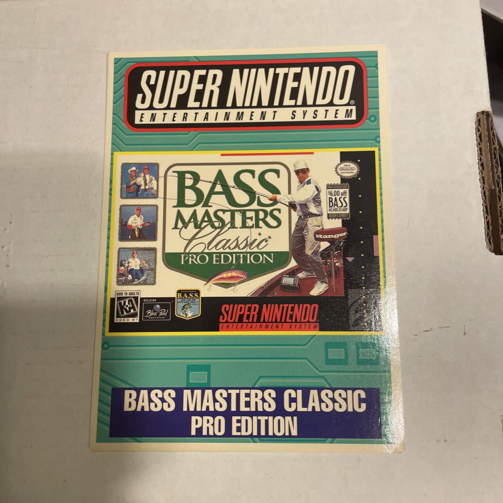 SNES Bass Masters Classic Pro Edition VIDPRO Card Toys R Us Display Card Rare