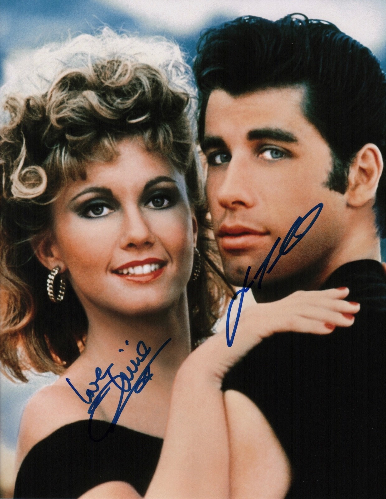 John Travolta & Olivia Newton-John Signed Grease 11×14 Photo COA