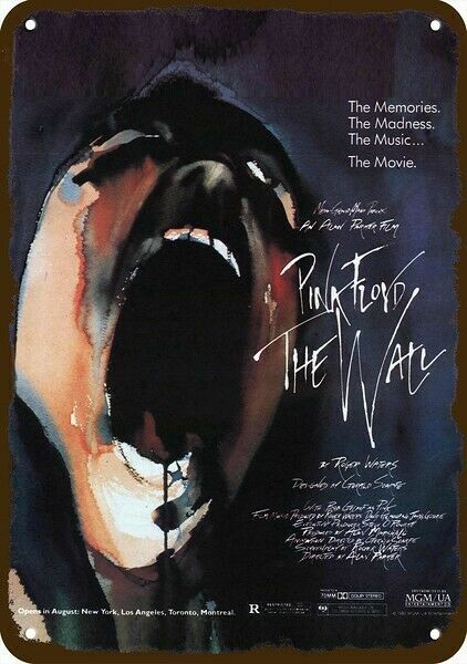 1982 PINK FLOYD THE WALL Vintage-Look-Edge ****DECORATIVE REPLICA METAL SIGN****