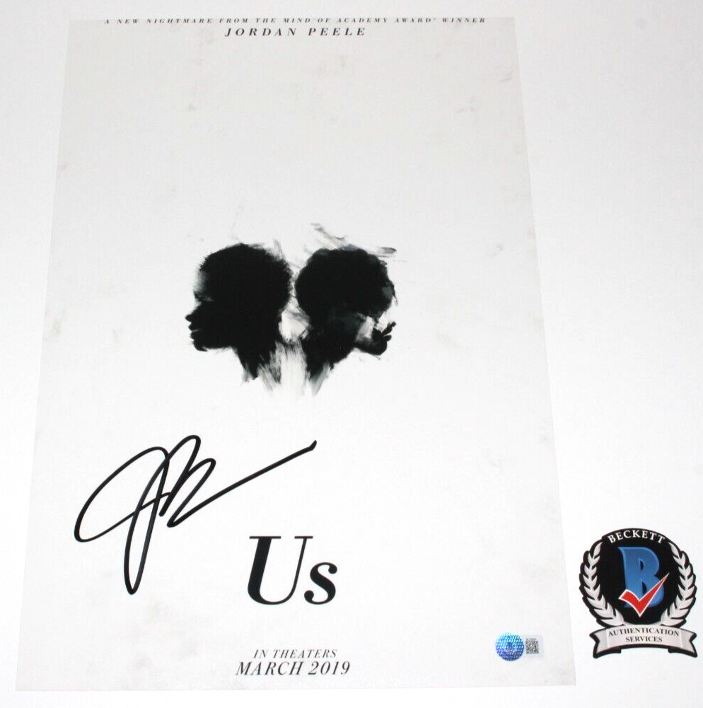 DIRECTOR JORDAN PEELE SIGNED ‘US’ 12×18 MOVIE POSTER BECKETT BAS HORROR GET OUT
