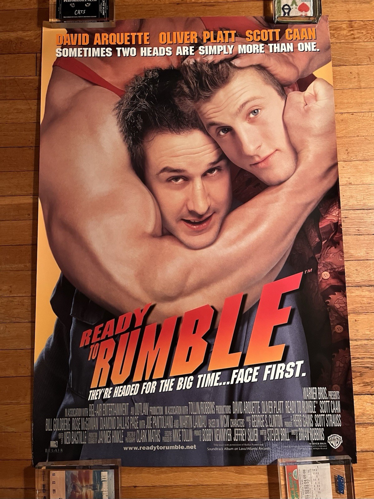 VINTAGE 2000 Ready to Rumble One Sheet Poster David Arquette Wrestling 2-Sided