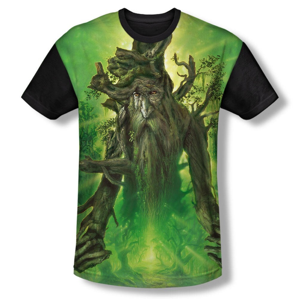 Warner Bros c2014 Treebeard Sublimation Print Adult T-Shirt Black Back Sm-3X