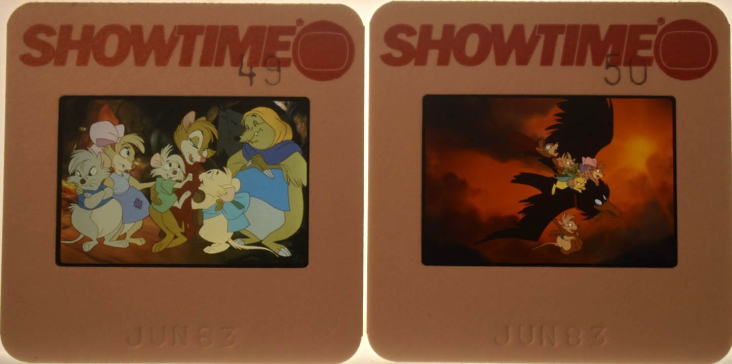 Secret of Nimh Animated Fantasy Movie 1983 Lot of 2 Promotion 35mm Slides