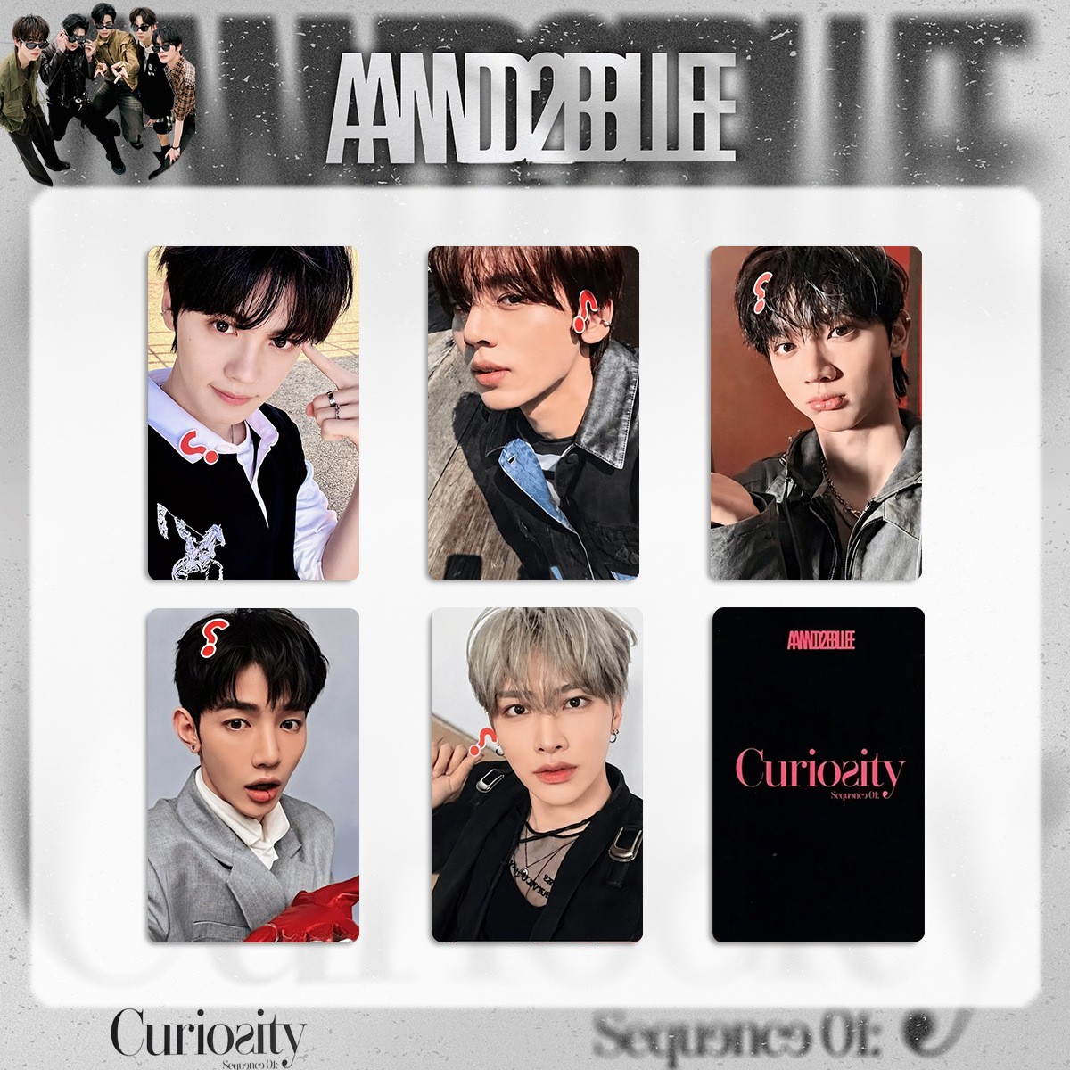 5Pcs AND2BLE Sequence Curiosity Zhang Hao Ricky Han Yujin Collect Photocards