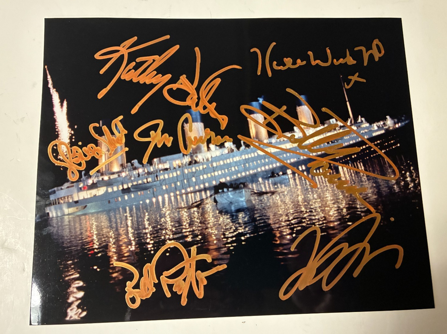 Titanic Cast Signed 8 x 10 – DiCaprio Winslet Cameron Bates Zane Stuart COA