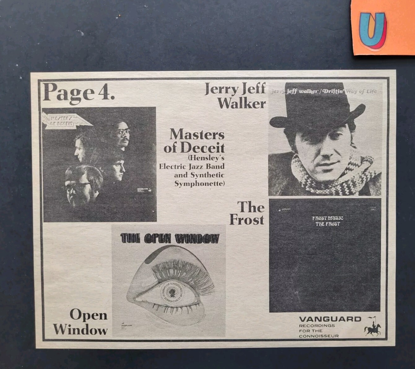Jerry Jeff Walker Driftin’ Way Of Life Album Promo Print Advertisement 1969