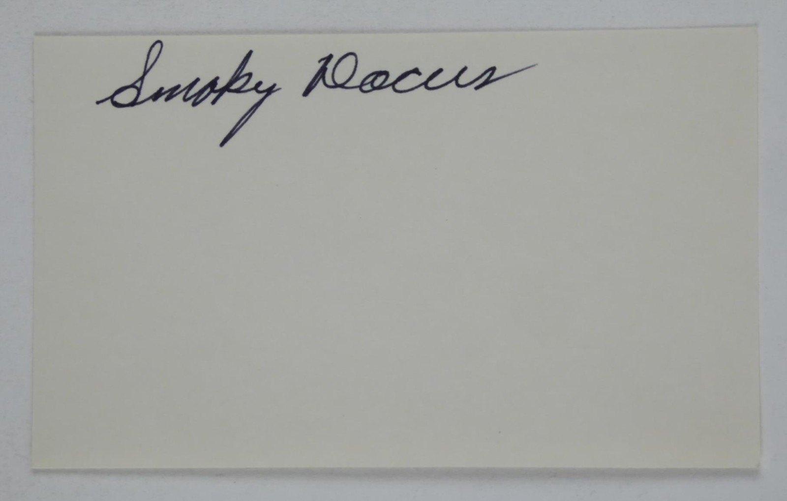 Smoky Dacus Signed Autographed 3×5 Index Card Musician Bob Wills Drummer Smokey