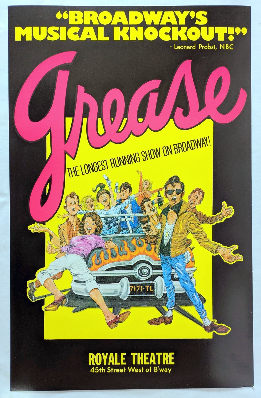 Grease Royale Theater Play Window Poster Lobby Card 14×22