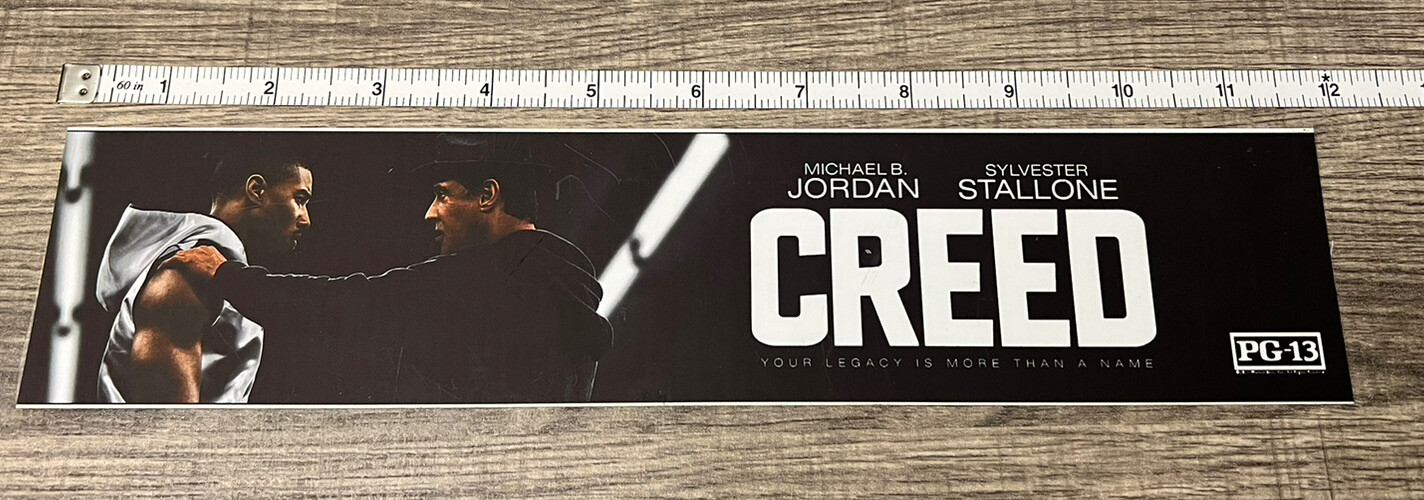 2015 Creed Movie Theater Mylar Poster 2”x12” Sylvester Stallone Michael B Jordan