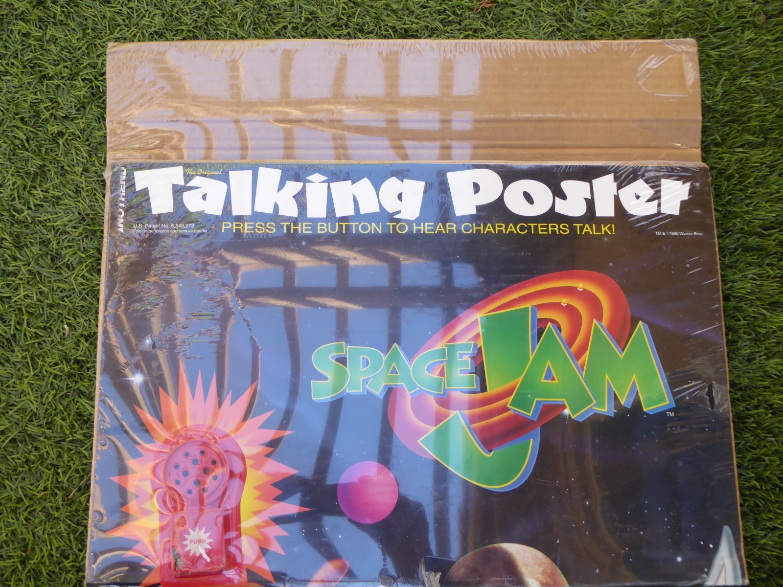 SPACE JAM 1996 TALKING POSTER MICHEAL JORDAN WARNER BROS LOONEY TOONS VINTAGE