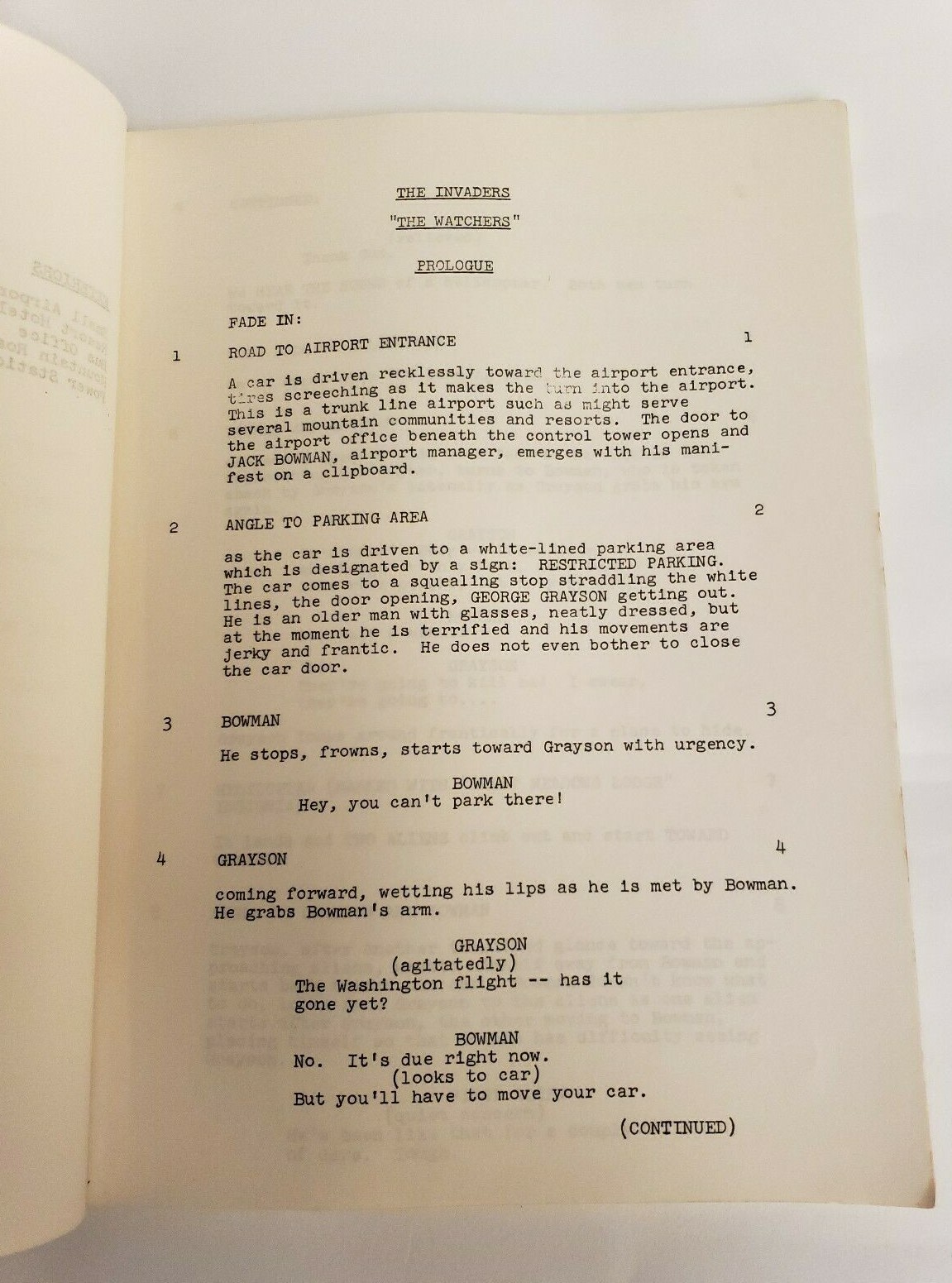 THE INVADERS / Jerry Sohl & Earl Hamner Jr., 1967 TV Show Script “The Watchers”