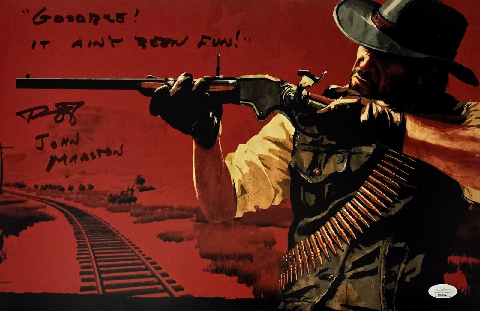 John Marston Signed Photo Red Dead Redemption Rob Wiethoff Autograph JSA COA 827