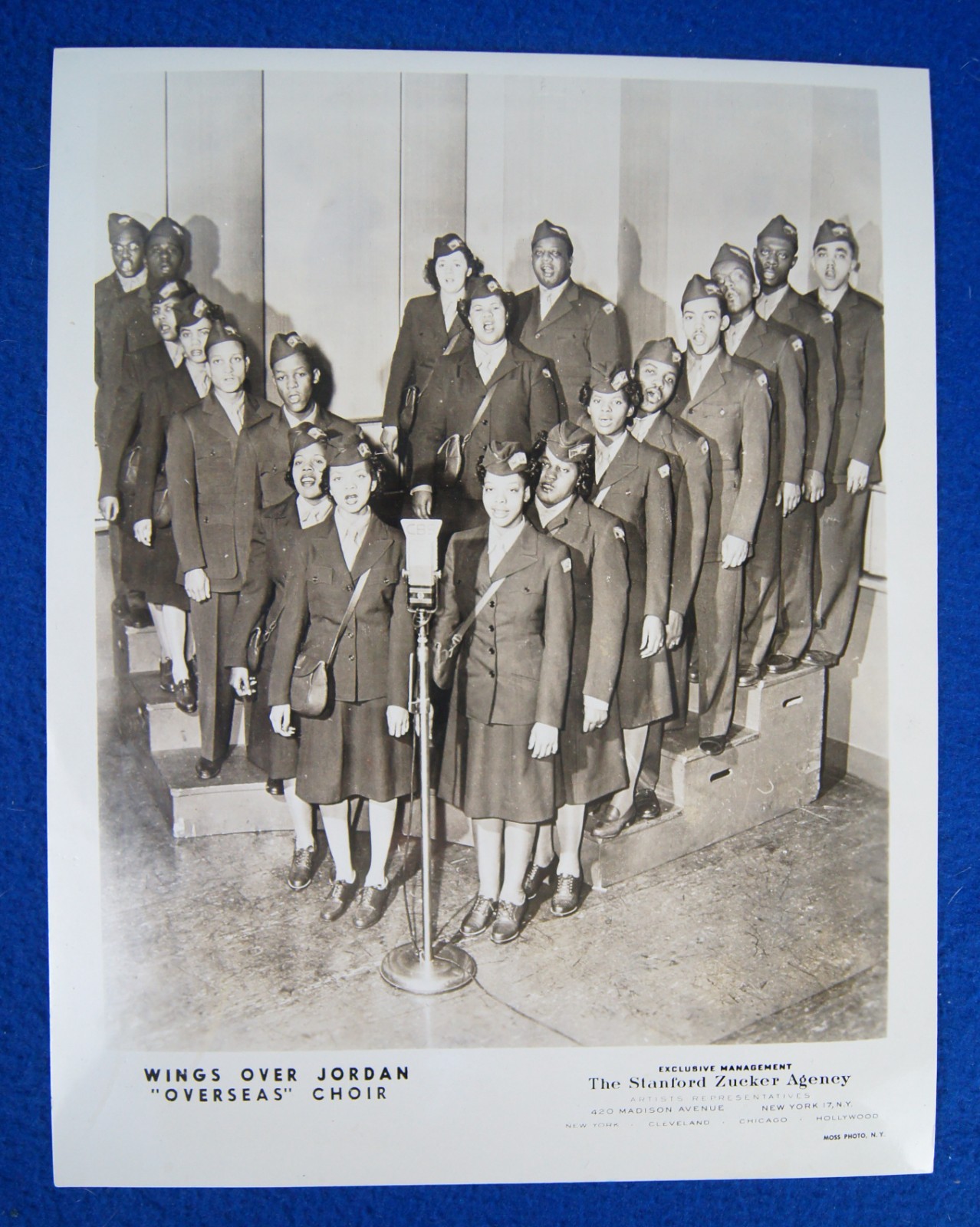 Rare Wings Over Jordan ” Overseas” Choir 1940s Old Photo WW2 8 X 10″
