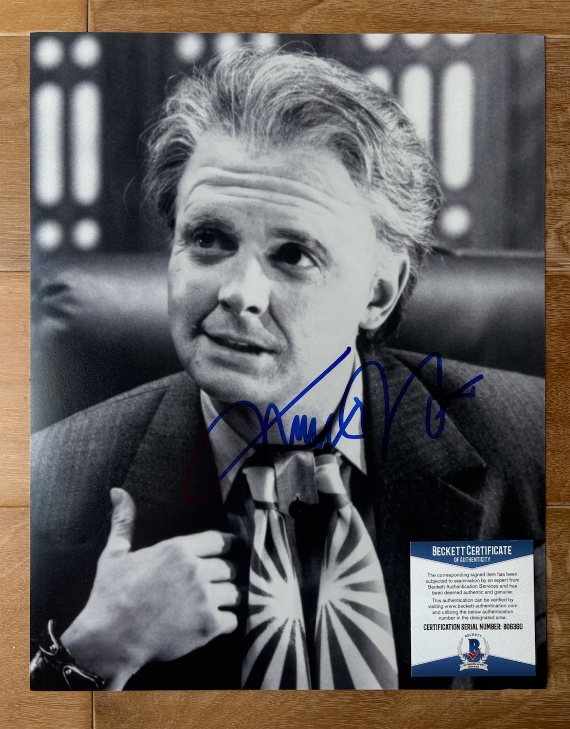 Michael J Fox Signed Autographed 11×14 Photo Back To The Future 2 Old Marty BAS