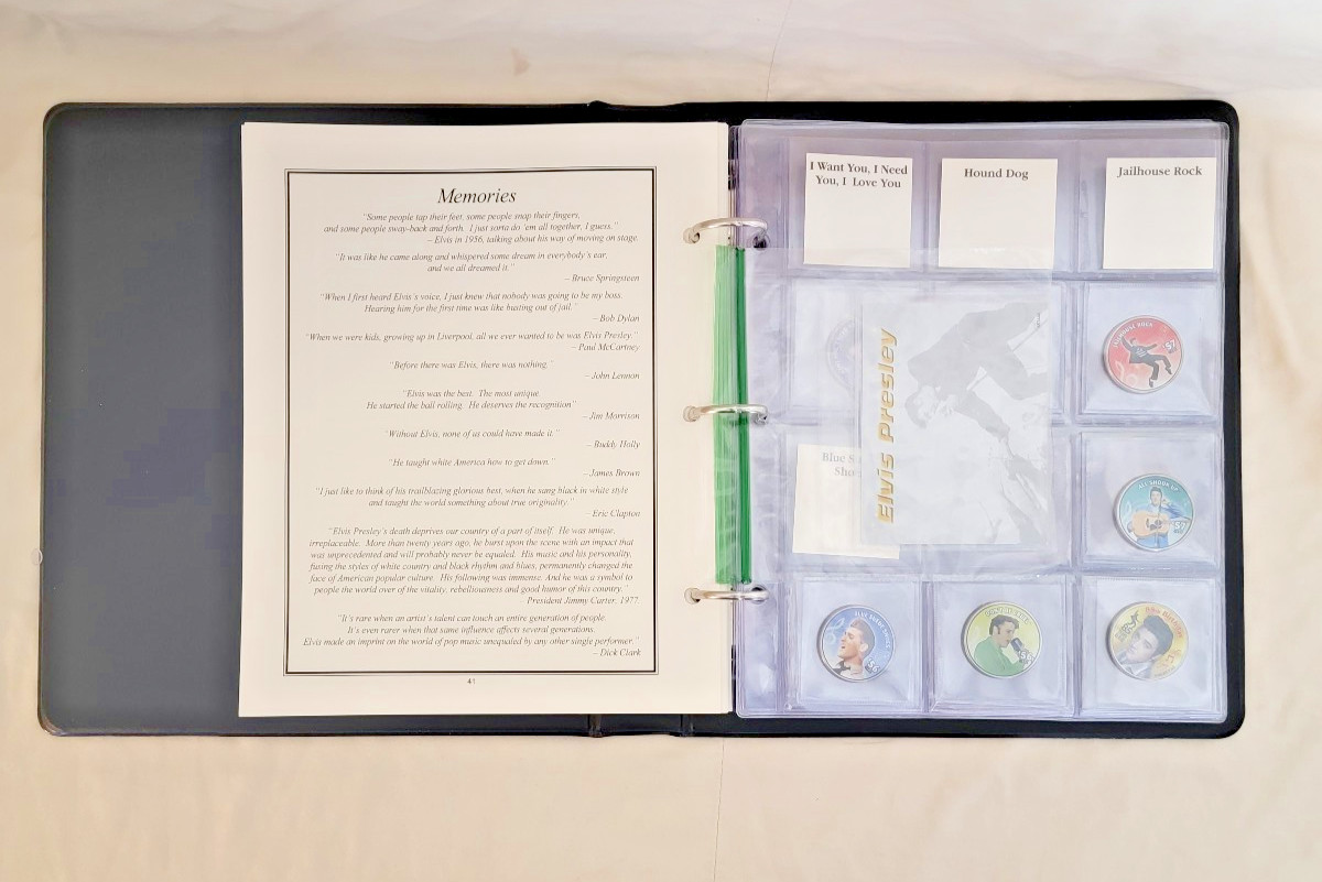Elvis Presley Coin Collection History Timeline Film Career 7 Coins Memorabilia