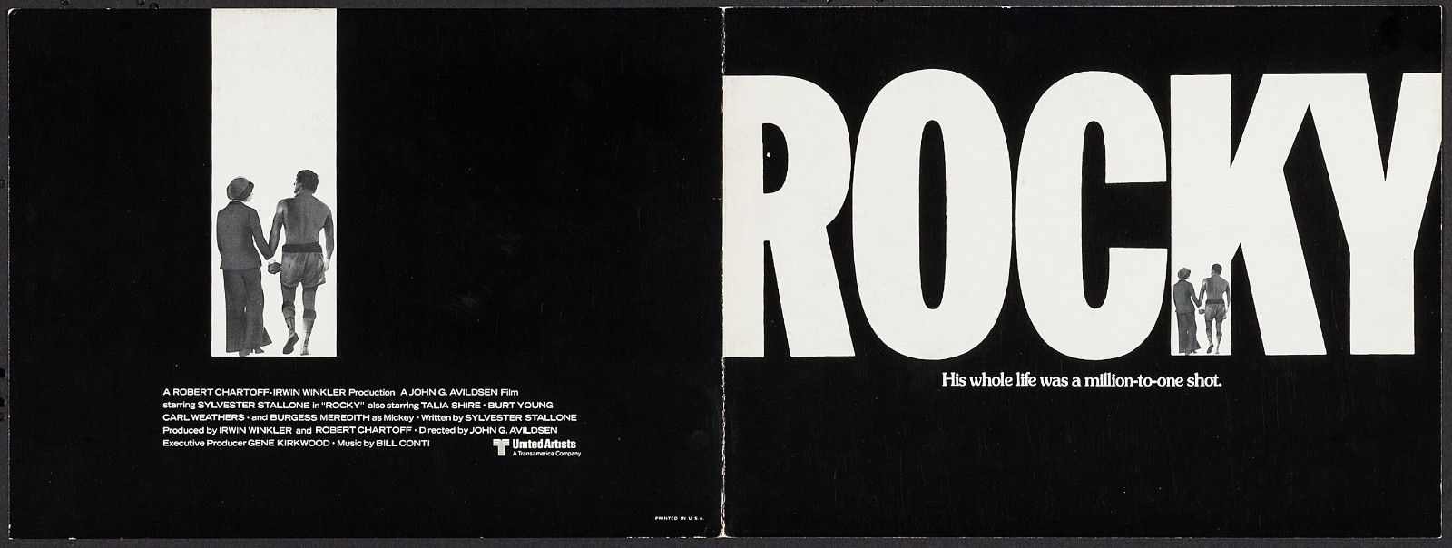 Rocky 1977 27″x41″ Academy Awards Style & Program 9″x12″ Sylvester Stallone VF+