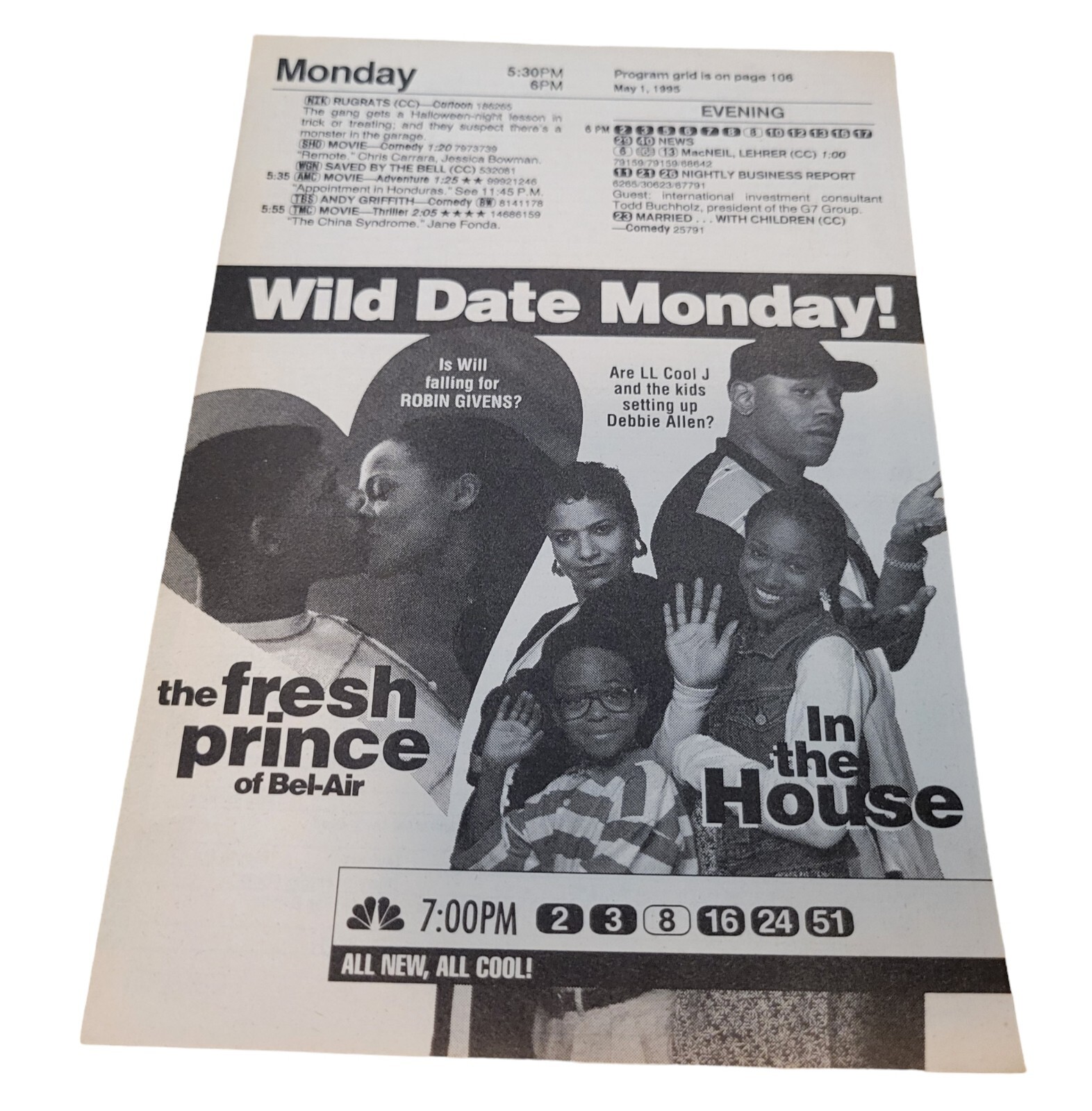 Vtg 90’s Fresh Prince of Bel-Air TV Show Print AD Clippings Lot of 6 Will Smith