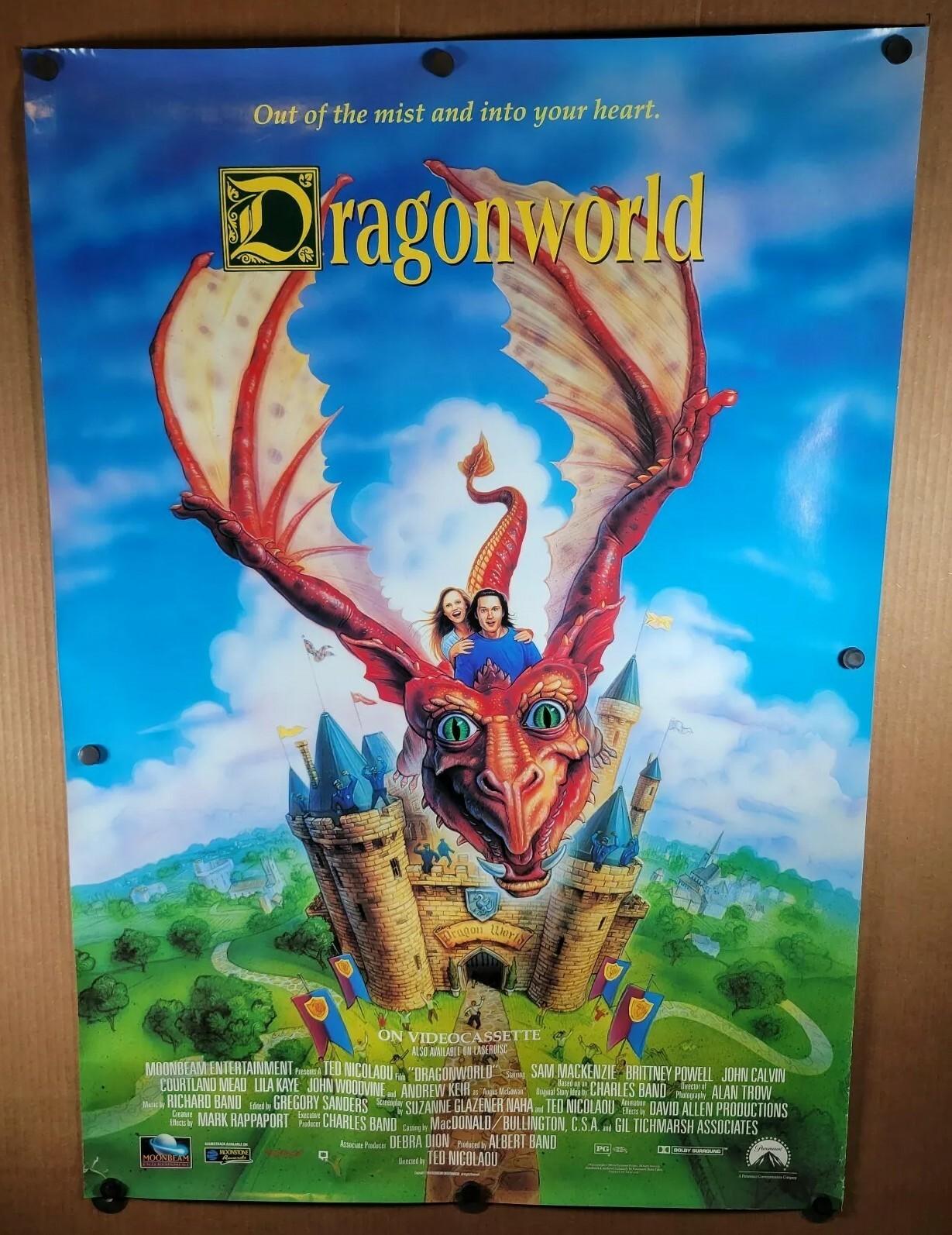 VTG DRAGONWORLD Movie Video POSTER SAM MACKENZIE ORIGINAL Rolled 27X40 #G