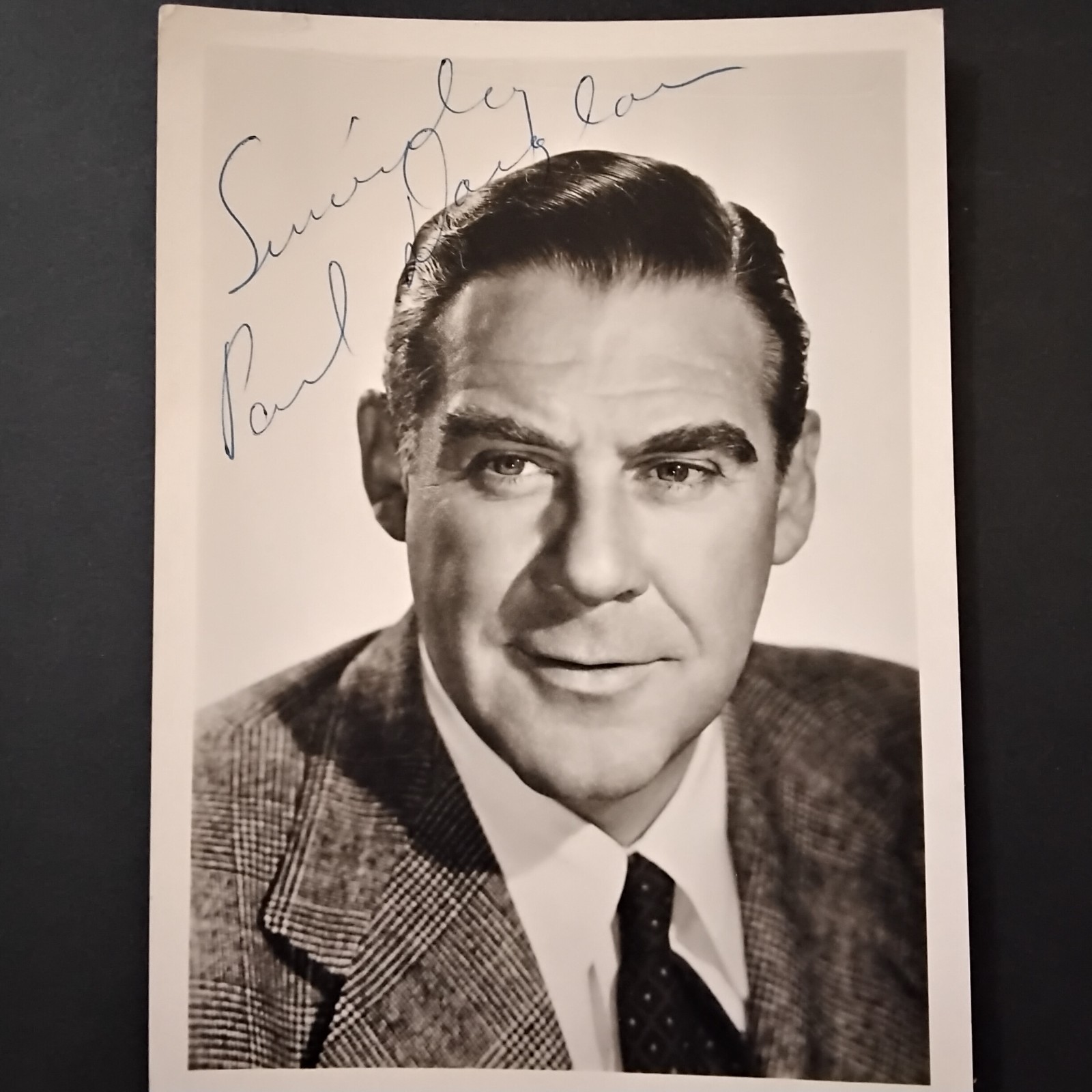 Paul Douglas SIGNED Photo 50s Movie TV Actor Angels in Outfield Clash by Night