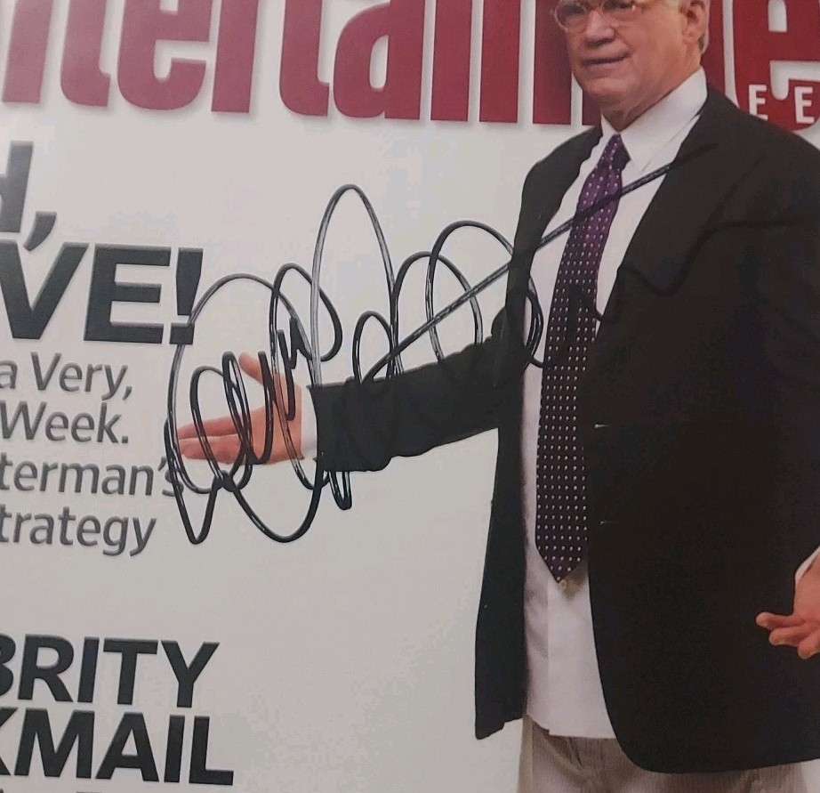 David Letterman Signed Entertainment Weekly Magazine No Label