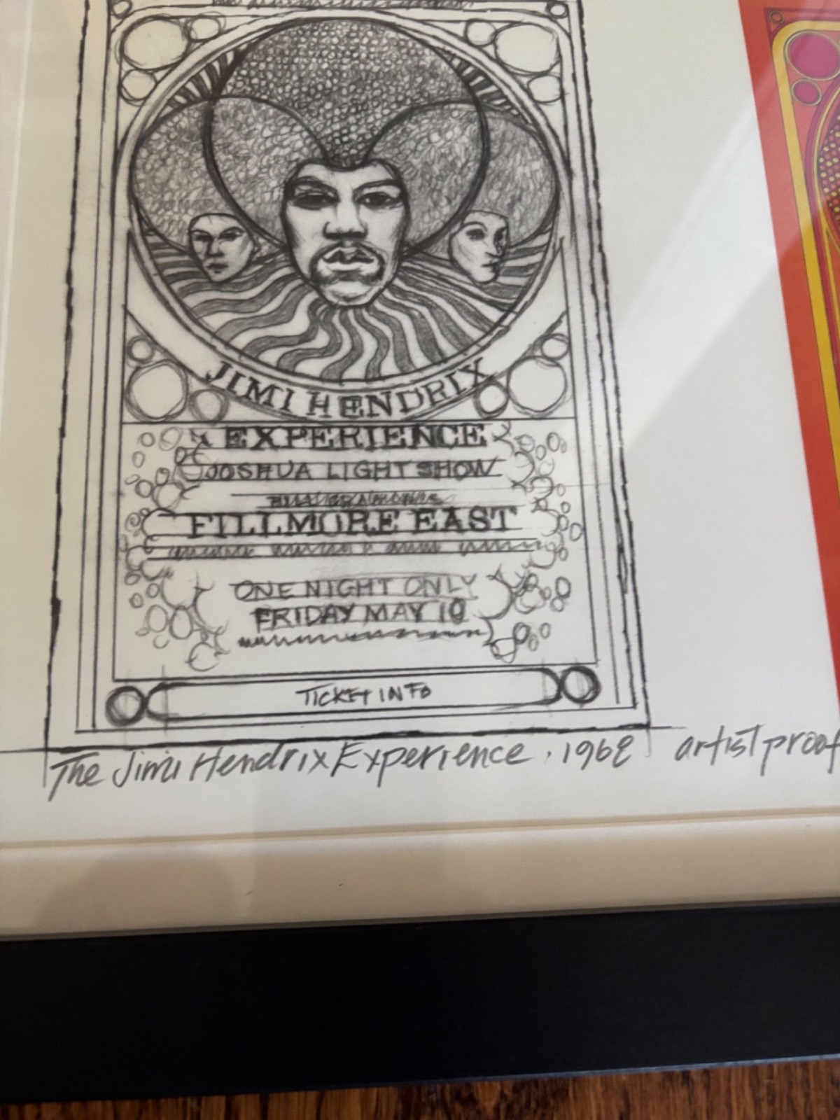 Jimi Hendrix 1968 Fillmore East Concept Poster Signed by David Edward Byrd