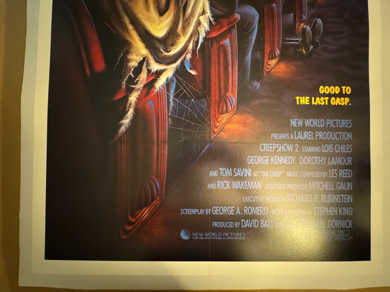 CREEPSHOW 2 (1987) 27X41 ORIGINAL RELEASE LINEN BACKED U.S. ONE SHEET VF+