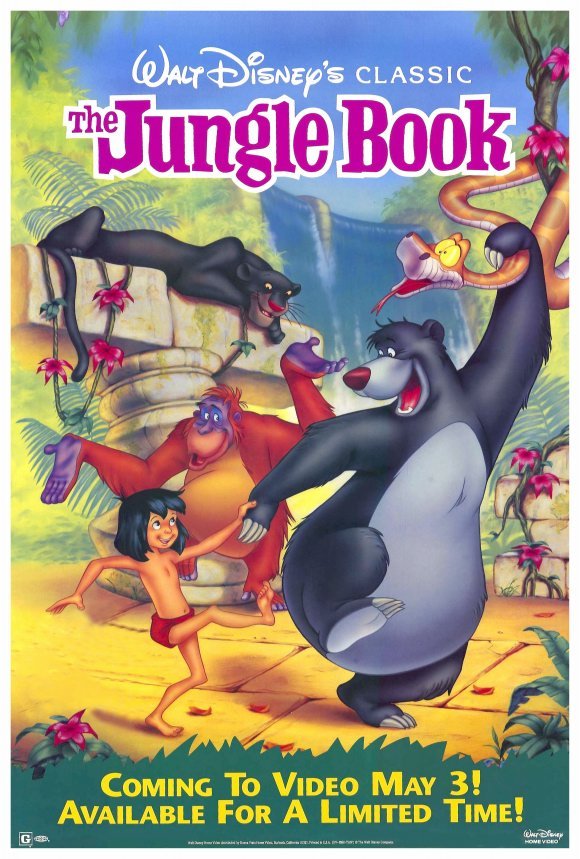 THE JUNGLE BOOK Movie POSTER 27×40 Phil Harris Sebastian Cabot Louis Prima