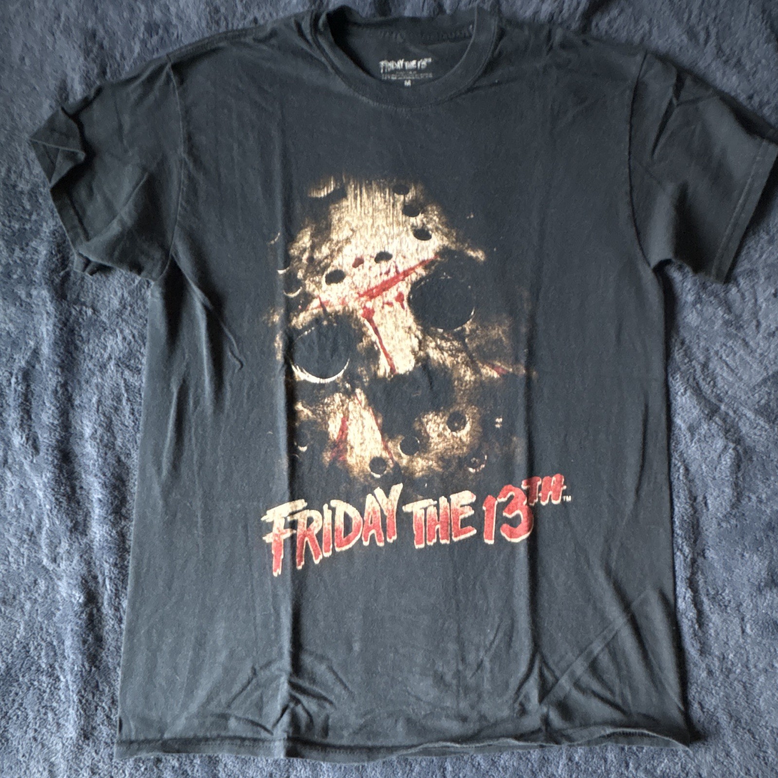 Friday the 13th Black Movies Graphic Print T-Shirt Size M